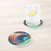 Dessous De Verre En Grès Belle cascade arc-en-ciel (Côté)