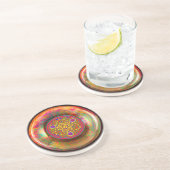 Dessous De Verre En Grès Belle conception de noeud celtique (Côté)