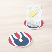 Dessous De Verre En Grès Belle couleur rouge, blanc, bleu texture Abstraite (Côté)