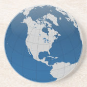 Dessous De Verre En Grès Belle et unique Terre et globe (Devant)