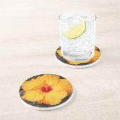 Dessous De Verre En Grès Belle fleur d'hibiscus orange (Côté)