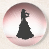 Dessous De Verre En Grès Belle Gitane Joue du Violon (Devant)