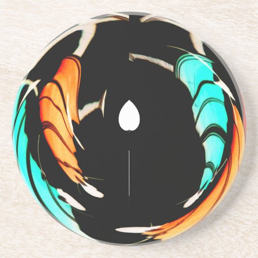 Dessous De Verre En Grès Belle impression Motif Art Africain (Devant)