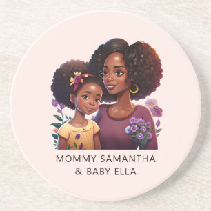 Dessous De Verre En Grès Belle maman et fille noire (12)