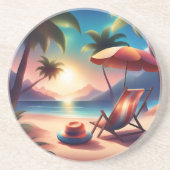 Dessous De Verre En Grès belle plage (Devant)