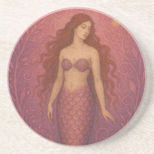 Dessous De Verre En Grès Belle Sirène Magique (Devant)