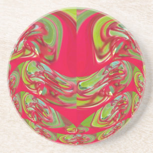 Dessous De Verre En Grès Belle texture de couleur rouge et verte, art abstr