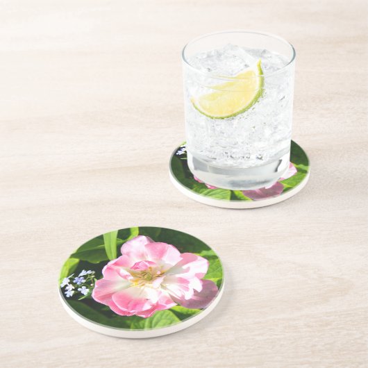 Dessous De Verre En Grès Belle tulipe rose (Côté)