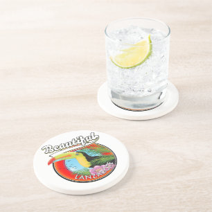 Dessous De Verre En Grès Belle zone de voyage de Lanzarote.