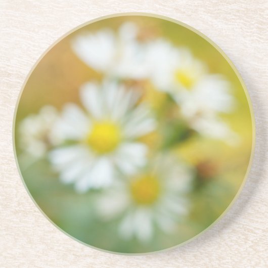 Dessous De Verre En Grès Belles marguerites floues (Devant)