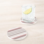 Dessous De Verre En Grès Belles rayures brunes blanches (Côté)