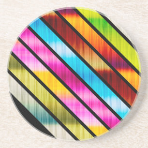 Dessous De Verre En Grès Belles rayures colorées