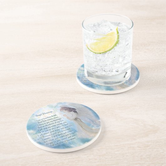 Dessous De Verre En Grès Bénédictions d'ange gardien (Côté)