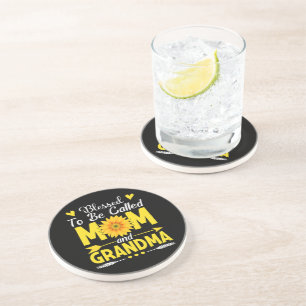 Dessous De Verre En Grès Bénie d'être appelée maman et grand-mère