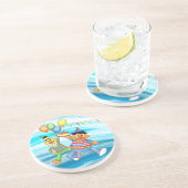 Dessous De Verre En Grès Bert et Ernie Balloons d'anniversaire (Côté)