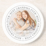 Dessous De Verre En Grès Best Grandma Ever Modern Classic<br><div class="desc">This simple and classic design is composed of serif typographiy and add a custom photo. "Best Grandma Ever" circles the photo of your grandma,  gramma,  grandmother,  granny,  mee-maw,  lola,  etc</div>