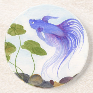 Dessous De Verre En Grès Bêta bleu