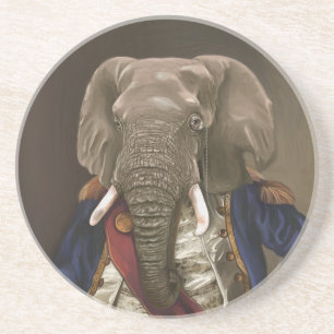 Dessous De Verre En Grès Bêtes Nobles - Éléphant Dandy