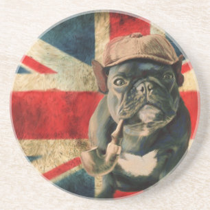 Dessous De Verre En Grès Beverage Coaster avec French Bulldog