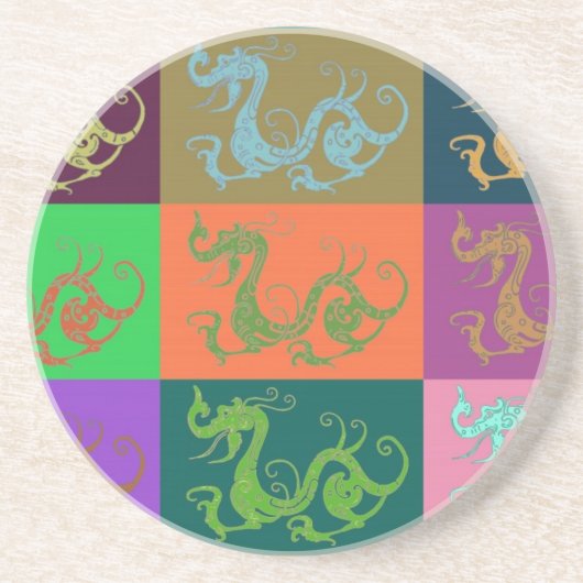 Dessous De Verre En Grès Beverage de dragons (Devant)