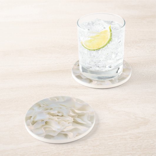 Dessous De Verre En Grès Beverage Floral Blanc (Côté)