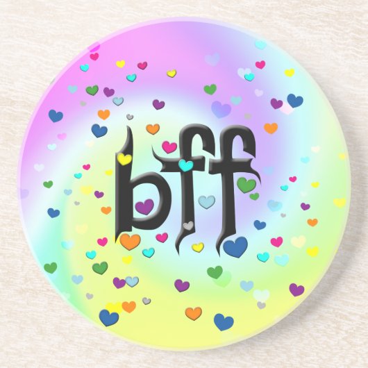 Dessous De Verre En Grès bff ~ coeurs (Devant)
