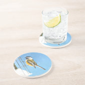 Dessous De Verre En Grès Bickadee sur la peinture d'alimentation - Oiseaux (Côté)