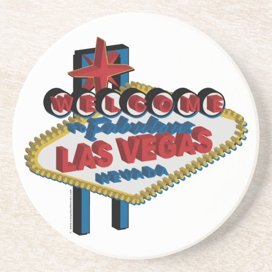 Dessous De Verre En Grès Bienvenue à la fabuleuse Las Vegas (Devant)
