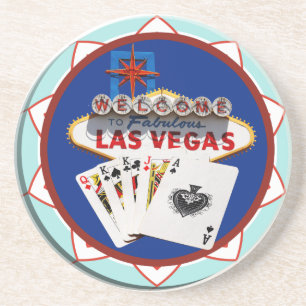Dessous De Verre En Grès Bienvenue à Las Vegas Casino Chip