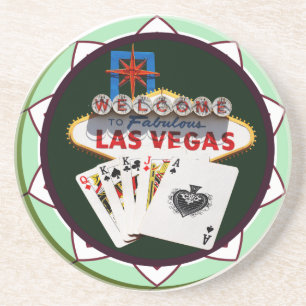 Dessous De Verre En Grès Bienvenue à Las Vegas Casino Chip
