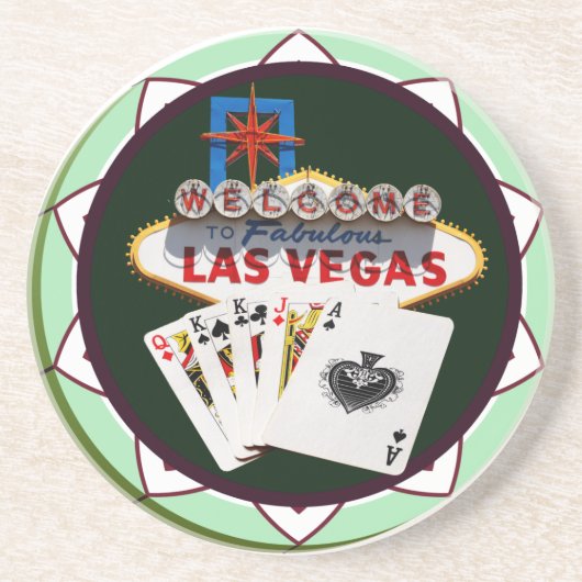 Dessous De Verre En Grès Bienvenue à Las Vegas Casino Chip (Devant)