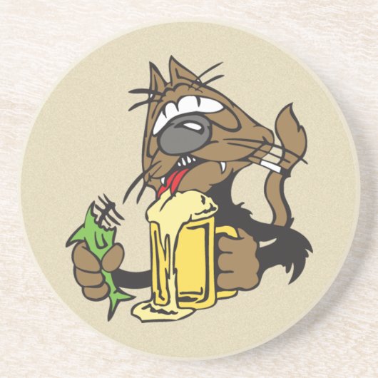 Dessous De Verre En Grès bière chat (Devant)