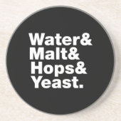 Dessous De Verre En Grès Bière = Eau & Malt & Hops & Yeast. (Devant)