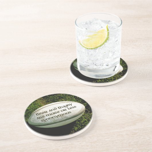 Dessous De Verre En Grès Bière et rugby (Côté)