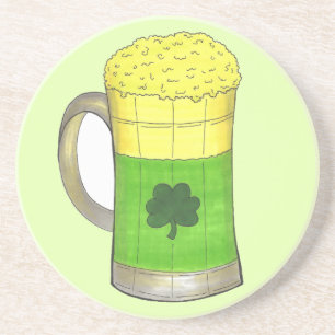 Dessous De Verre En Grès Bière verte Shamrock irlandaise St. Patrick's Day