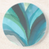 Dessous De Verre En Grès Big Blue Leaf I (Devant)