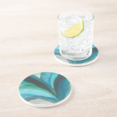 Dessous De Verre En Grès Big Blue Leaf I (Côté)