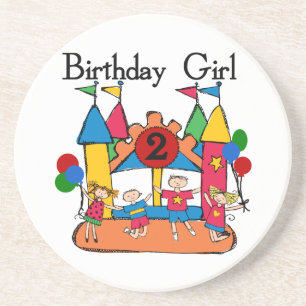 Dessous De Verre En Grès Big Bounce Girl 2nd Birthday Tshirts et cadeaux