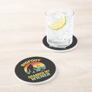 Dessous De Verre En Grès Big Foot a attrapé ma saucisse drôle Sasquatch
