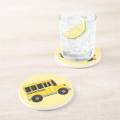 Dessous De Verre En Grès Big Yellow School Bus Education Enseignant Bus Con (Côté)