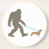 Dessous De Verre En Grès Bigfoot Walking Dachshund Sasquatch Doxie Chig Cad (Devant)