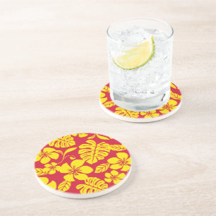 DESSOUS DE VERRE EN GRÈS BIKINI ROSE (ROUGE/OR)