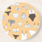 Dessous De Verre En Grès Bikini tropical : Motif d'été à main (Devant)