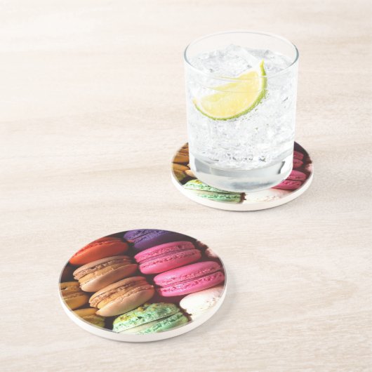 Dessous De Verre En Grès biscuits macaron (Côté)