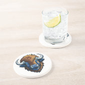 Dessous De Verre En Grès bison à grandes cornes (Côté)