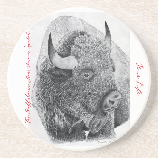 Dessous De Verre En Grès Bison d'Amérique (Devant)