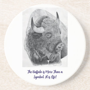 Dessous De Verre En Grès Bison d'Amérique
