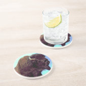 Dessous De Verre En Grès Bison Pop Art (Côté)
