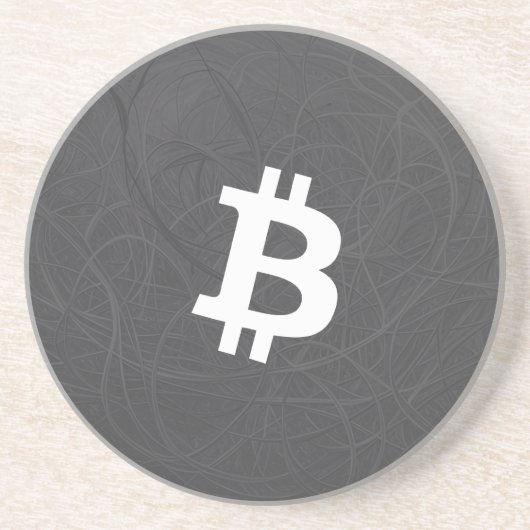 Dessous De Verre En Grès BitCoin Neurone Gris (Devant)