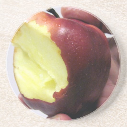 Dessous De Verre En Grès Bitten Red Apple (Devant)
